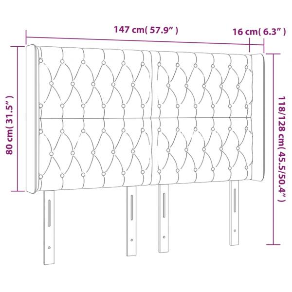 Kopfteil mit Ohren Dunkelgrau 147x16x118/128 cm Stoff