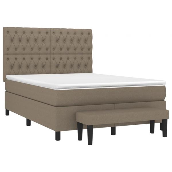 Boxspringbett mit Matratze Taupe 140x190 cm Stoff