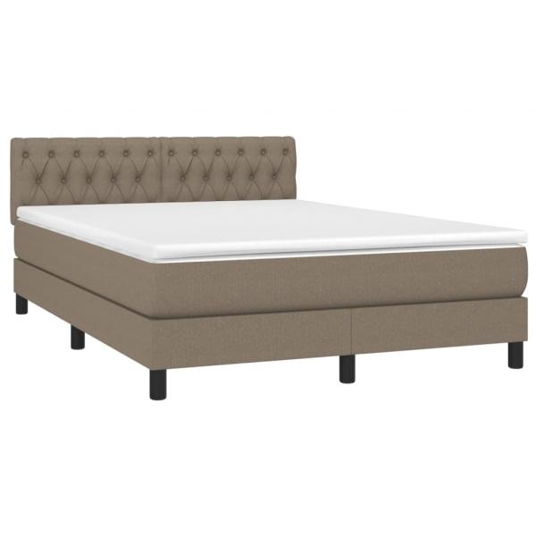 Boxspringbett mit Matratze Taupe 140x200 cm Stoff