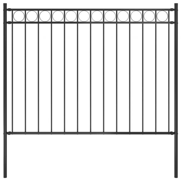 ARDEBO.de - Gartenzaun Stahl 1,7x1,2 m Schwarz