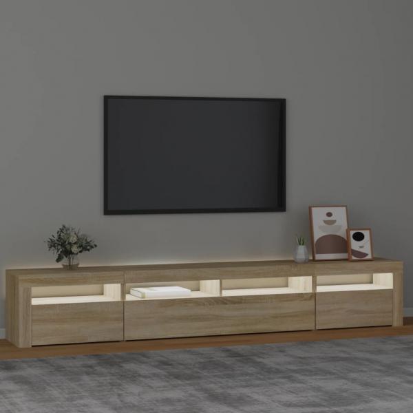 TV-Schrank mit LED-Leuchten Sonoma-Eiche 240x35x40 cm