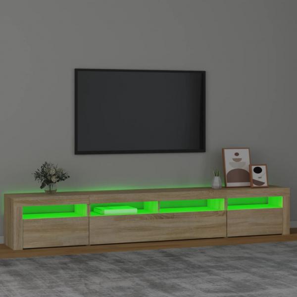 TV-Schrank mit LED-Leuchten Sonoma-Eiche 240x35x40 cm