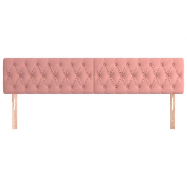 Kopfteile 2 Stk. Rosa 90x7x78/88 cm Samt