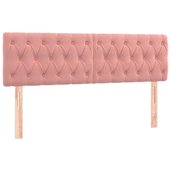 Kopfteile 2 Stk. Rosa 72x7x78/88 cm Samt