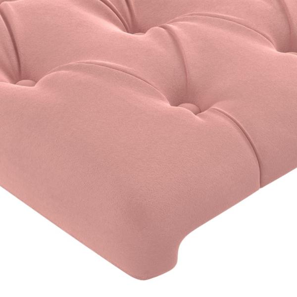 Kopfteile 4 Stk. Rosa 90x7x78/88 cm Samt