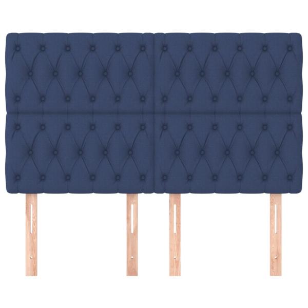 Kopfteile 4 Stk. Blau 72x7x78/88 cm Stoff