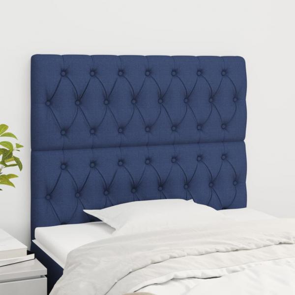 ARDEBO.de - Kopfteile 2 Stk. Blau 90x7x78/88 cm Stoff