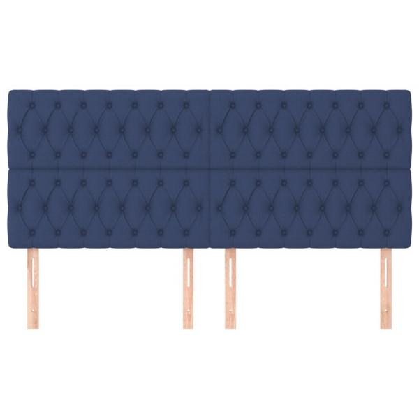 Kopfteile 4 Stk. Blau 90x7x78/88 cm Stoff