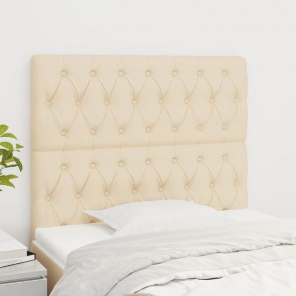 ARDEBO.de - Kopfteile 2 Stk. Creme 90x7x78/88 cm Stoff