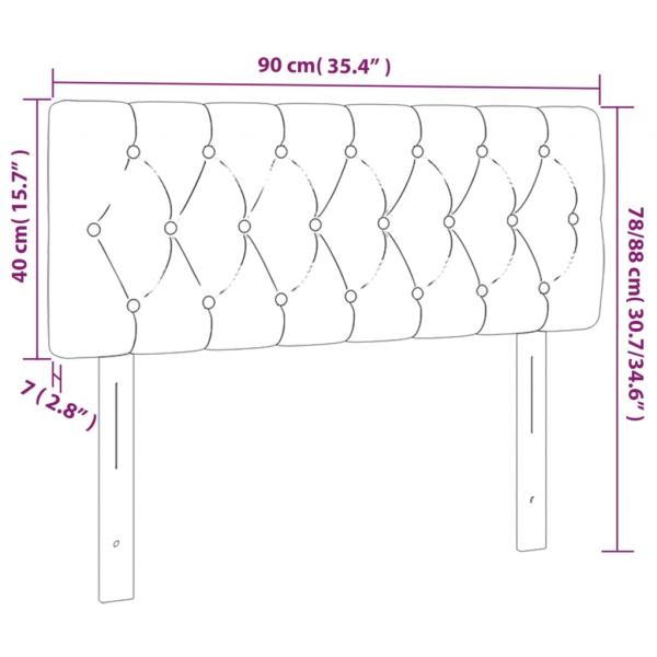 LED Kopfteil Schwarz 90x7x78/88 cm Samt