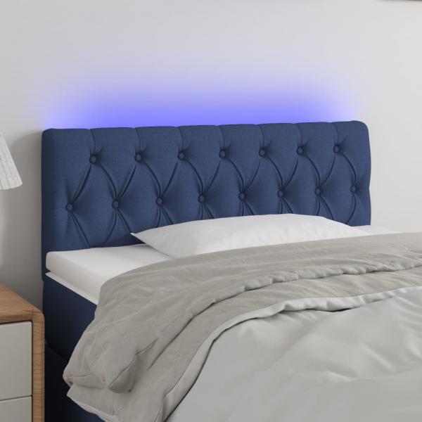 ARDEBO.de - LED Kopfteil Blau 90x7x78/88 cm Stoff