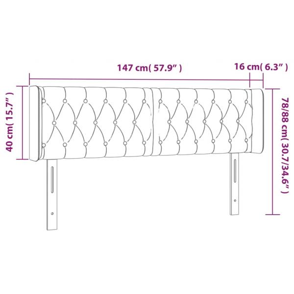 LED Kopfteil Dunkelblau 147x16x78/88 cm Samt