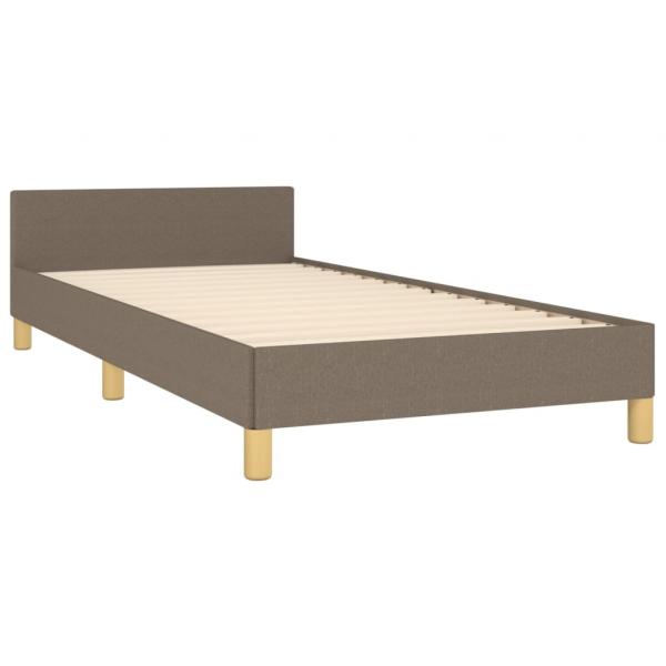 Bettgestell mit Kopfteil Taupe 90x190 cm Stoff