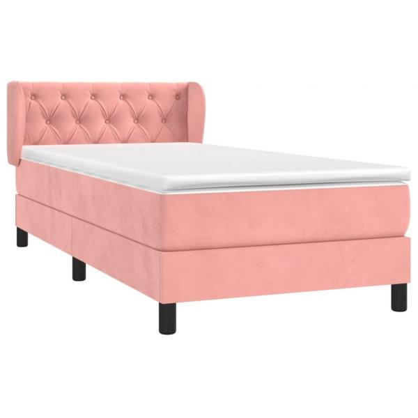 Boxspringbett mit Matratze Rosa 80x200 cm Samt