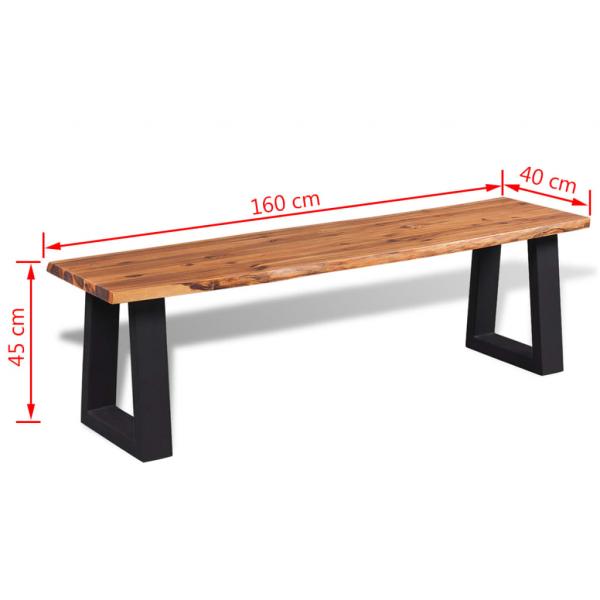 Sitzbank Akazienholz Massiv 160 cm