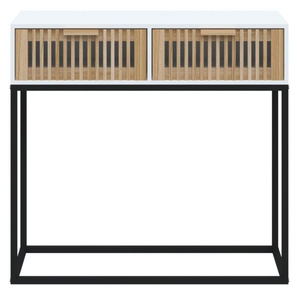 Konsolentisch Weiß 80x30x75 cm Holzwerkstoff und Eisen