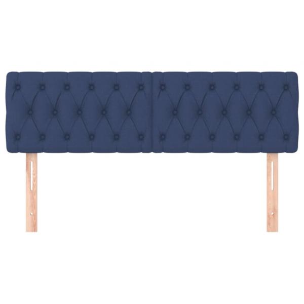 Kopfteile 2 Stk. Blau 80x7x78/88 cm Stoff