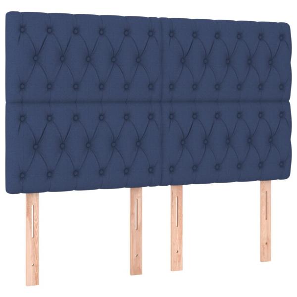 Kopfteile 4 Stk. Blau 80x7x78/88 cm Stoff