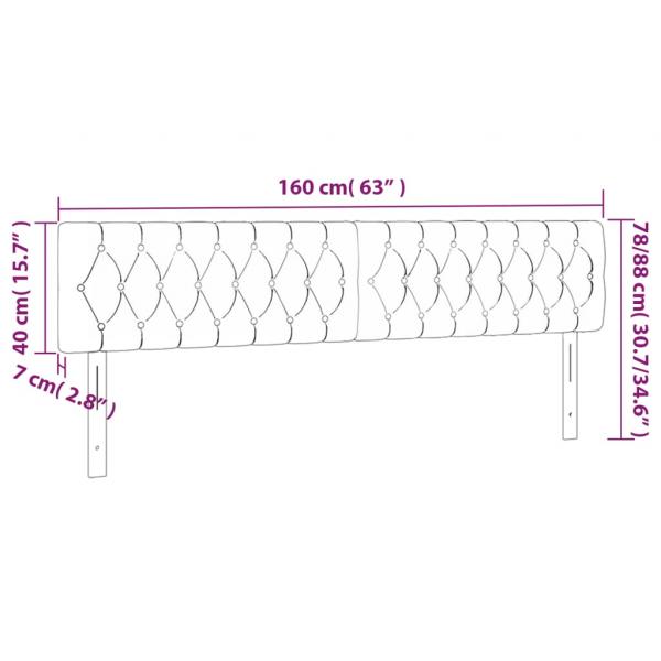 LED Kopfteil Blau 160x7x78/88 cm Stoff