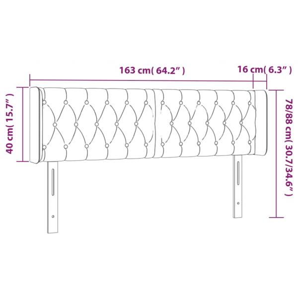 LED Kopfteil Taupe 163x16x78/88 cm Stoff