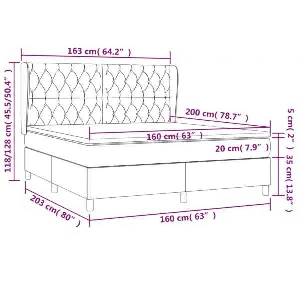 Boxspringbett mit Matratze Dunkelgrün 160x200 cm Samt