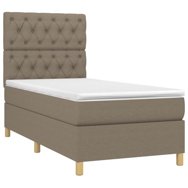 Boxspringbett mit Matratze & LED Taupe 80x200 cm Stoff