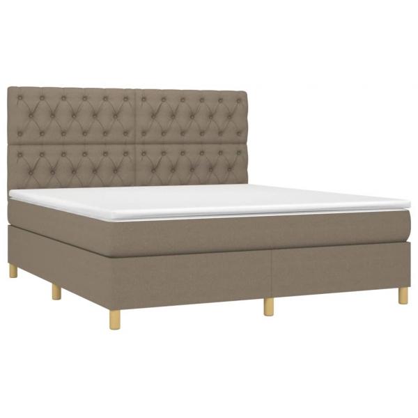 Boxspringbett mit Matratze Taupe 160x200 cm Stoff