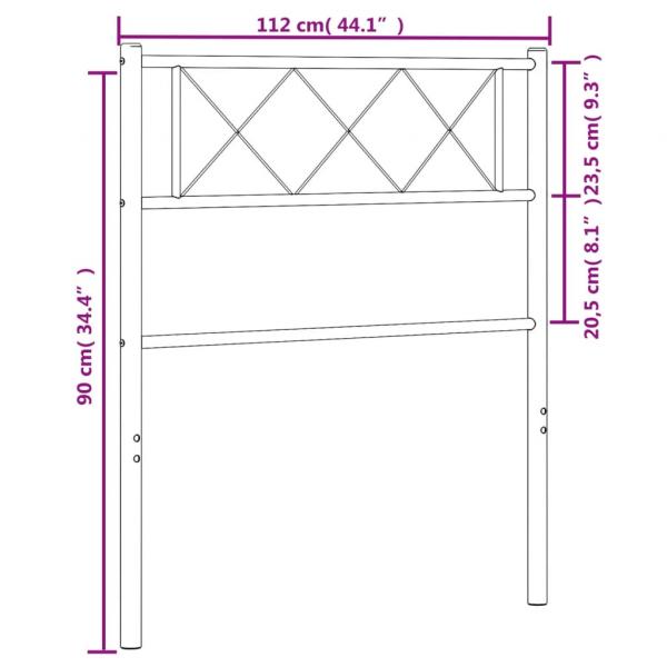 Kopfteil Metall Weiß 107 cm