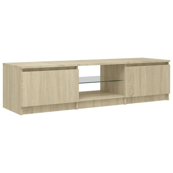 TV-Schrank mit LED-Leuchten Sonoma-Eiche 140x40x35,5 cm