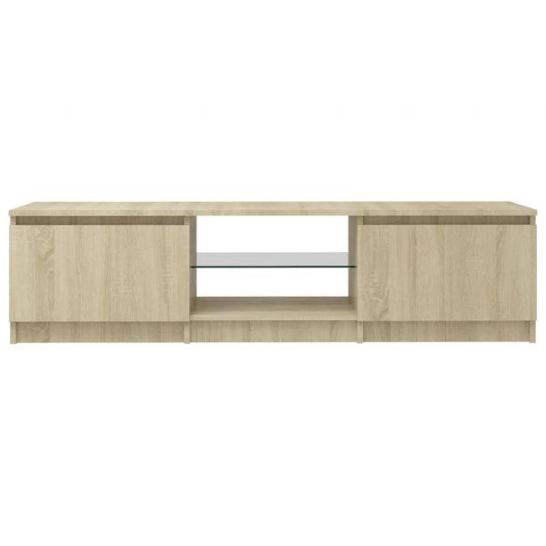 TV-Schrank mit LED-Leuchten Sonoma-Eiche 140x40x35,5 cm