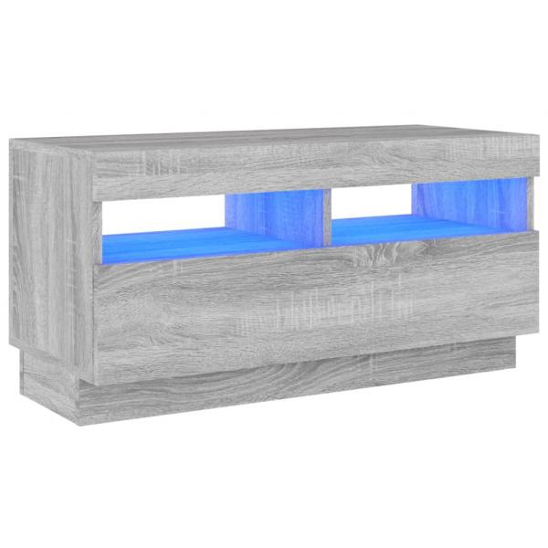 TV-Schrank mit LED-Leuchten Grau Sonoma 80x35x40 cm