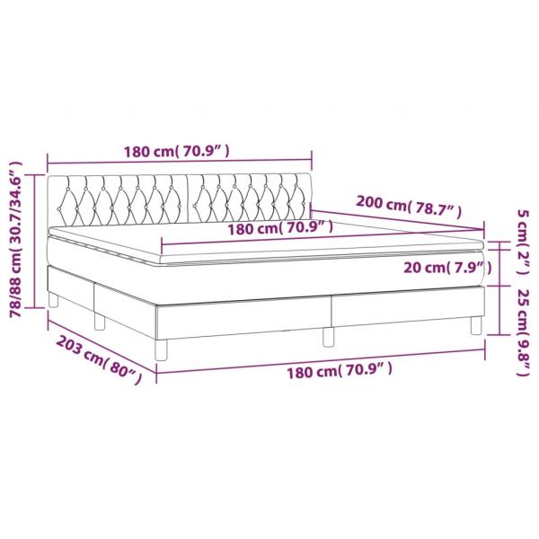 Boxspringbett mit Matratze & LED Dunkelgrün 180x200 cm Samt