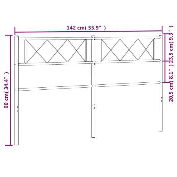 Kopfteil Metall Schwarz 135 cm