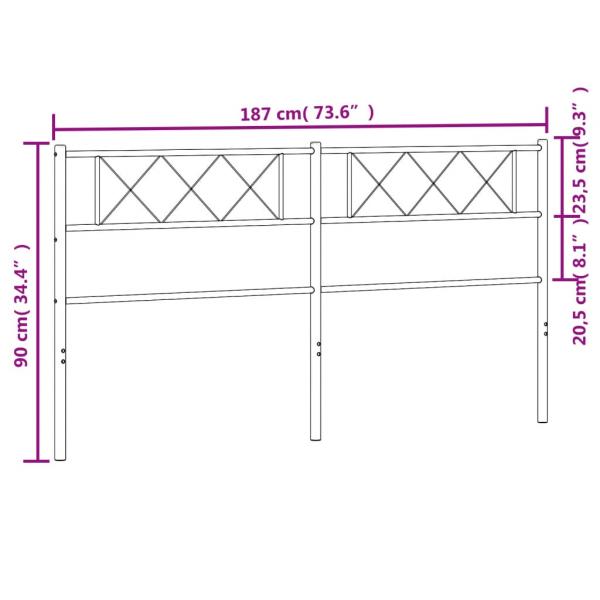 Kopfteil Metall Schwarz 180 cm