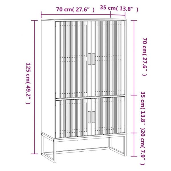 Highboard Schwarz 70x35x125 cm Holzwerkstoff