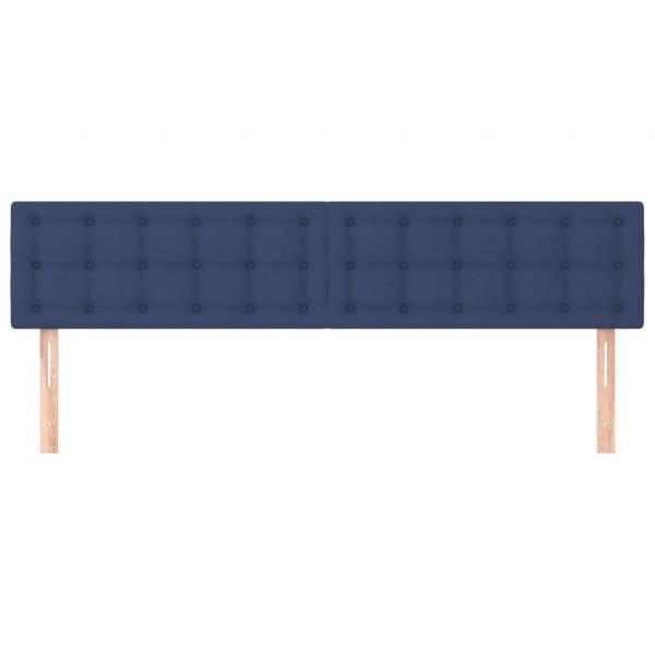 Kopfteile 2 Stk. Blau 90x5x78/88 cm Stoff