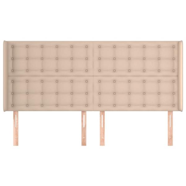 Kopfteil mit Ohren Cappuccino-Braun 183x16x118/128cm Kunstleder