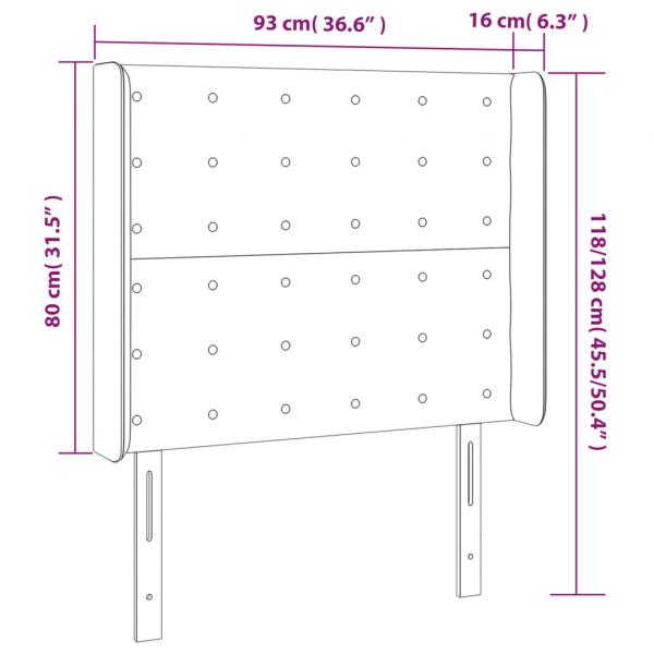 LED Kopfteil Weiß 93x16x118/128 cm Kunstleder