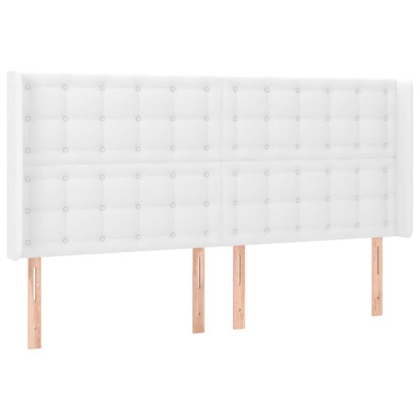 Boxspringbett mit Matratze & LED Weiß 180x200 cm Kunstleder