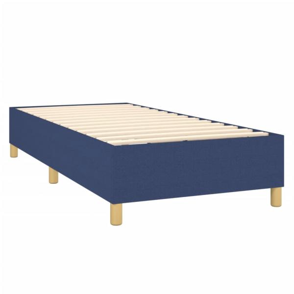 Boxspringbett mit Matratze Blau 90x190 cm Stoff