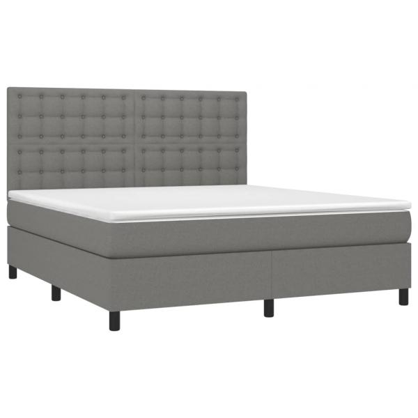 Boxspringbett mit Matratze Dunkelgrau 180x200 cm Stoff