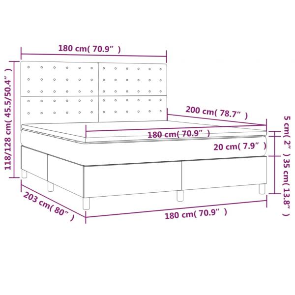 Boxspringbett mit Matratze Weiß 180x200 cm Kunstleder