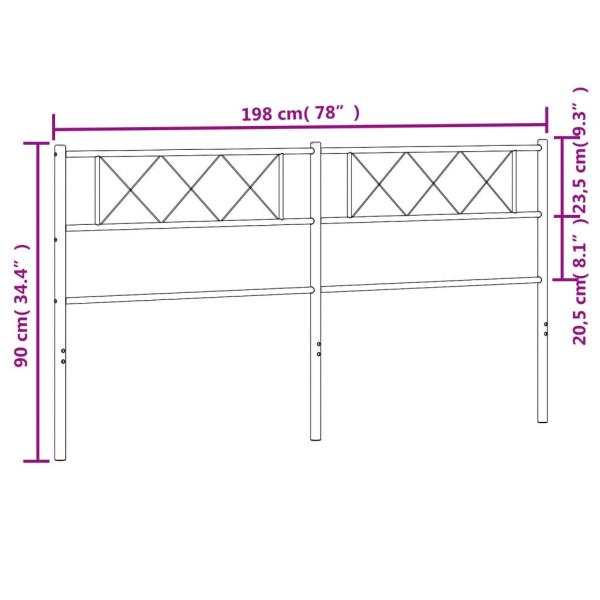 Kopfteil Metall Schwarz 193 cm