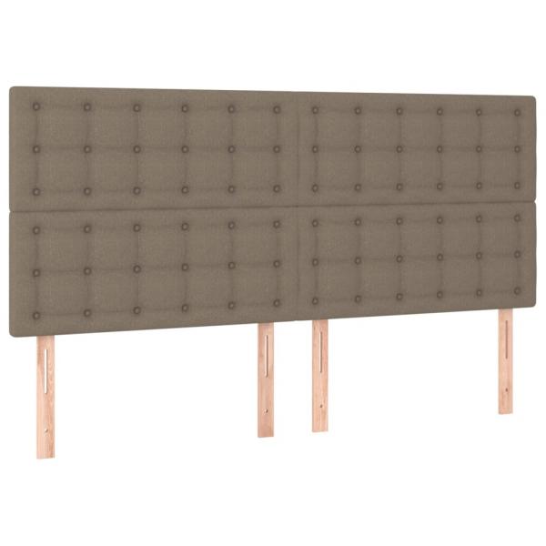 Kopfteile 4 Stk. Taupe 100x5x78/88 cm Stoff