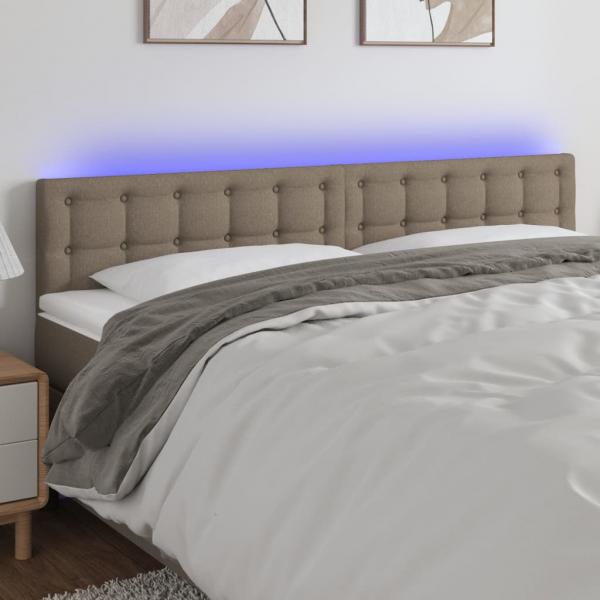 ARDEBO.de - LED Kopfteil Taupe 200x5x78/88 cm Stoff