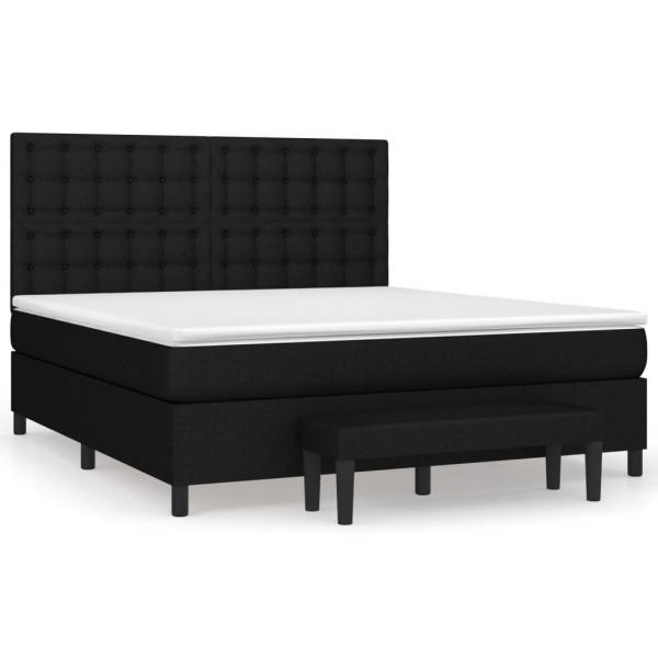 Boxspringbett mit Matratze Schwarz 160x200 cm Stoff