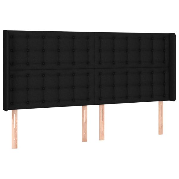 Boxspringbett mit Matratze & LED Schwarz 160x200 cm Stoff