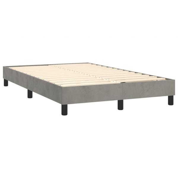 Boxspringbett mit Matratze Hellgrau 120x200 cm Samt