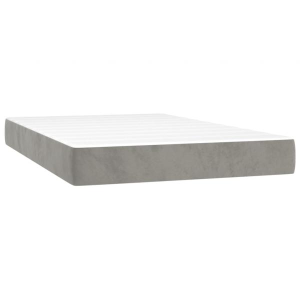 Boxspringbett mit Matratze Hellgrau 120x200 cm Samt