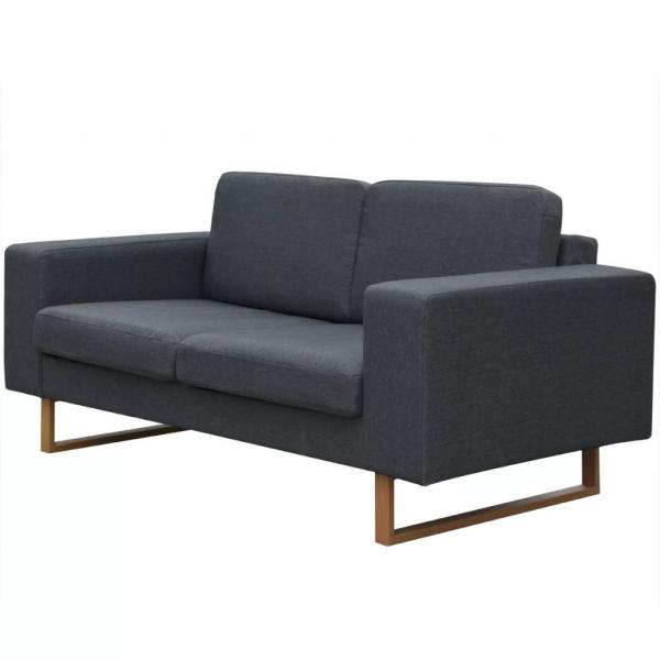 ARDEBO.de - Sofa 2-Sitzer Stoff Dunkelgrau